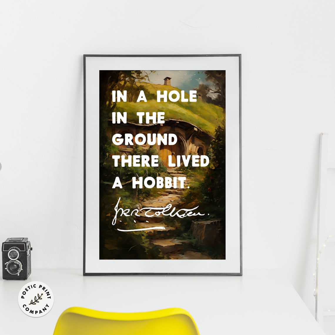J R R Tolkien In A Hole In The Ground There Lived A Hobbit Wall Art - Image 4