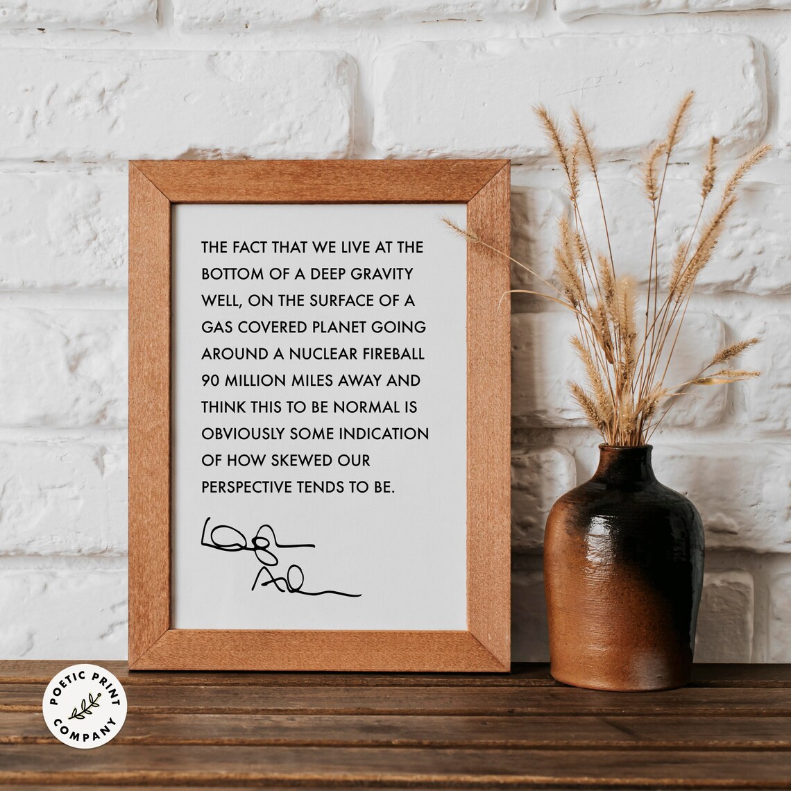 Douglas Adams Deep Gravity Well Nuclear Fireball Perspective Quote Poster - Image 6