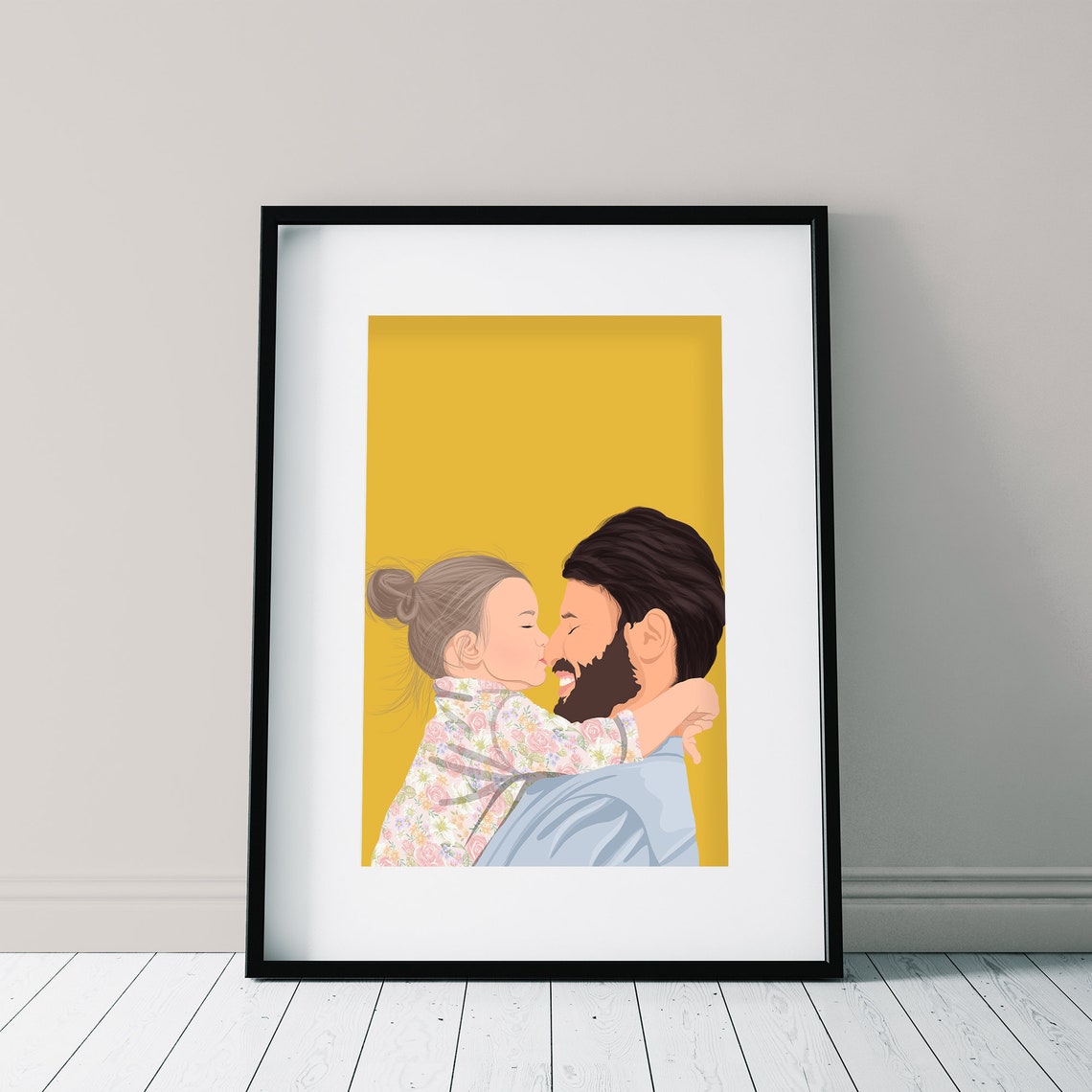 Personalised Gift Idea Custom Portrait From Your Photo Faceless Illustration Handcrafted Artwork Minimalist - Image 3