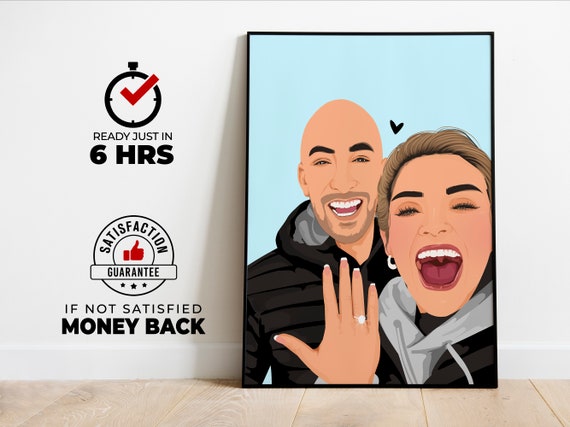 Prints Couple Portrait Drawings And Illustrations Personalised Portrait Boyfriend Gift Girlfriend Gift