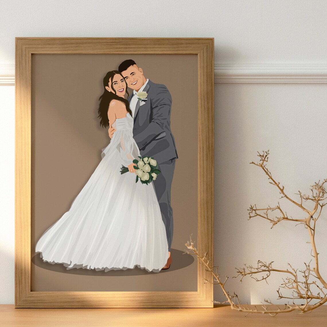 Personalized Faceless Couple Portrait, Custom Art Print - Image 3