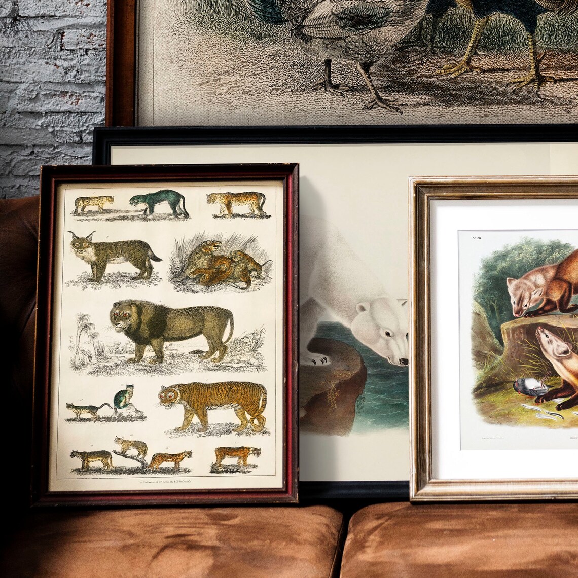 Cat Family Antique Animal Painting Vintage Poster - Image 2