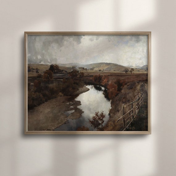 Autumn Landscape Art Print Moody Fall Decor Vintage Inspired Wall Art Before Winter Scene Shipped Prints C16 536