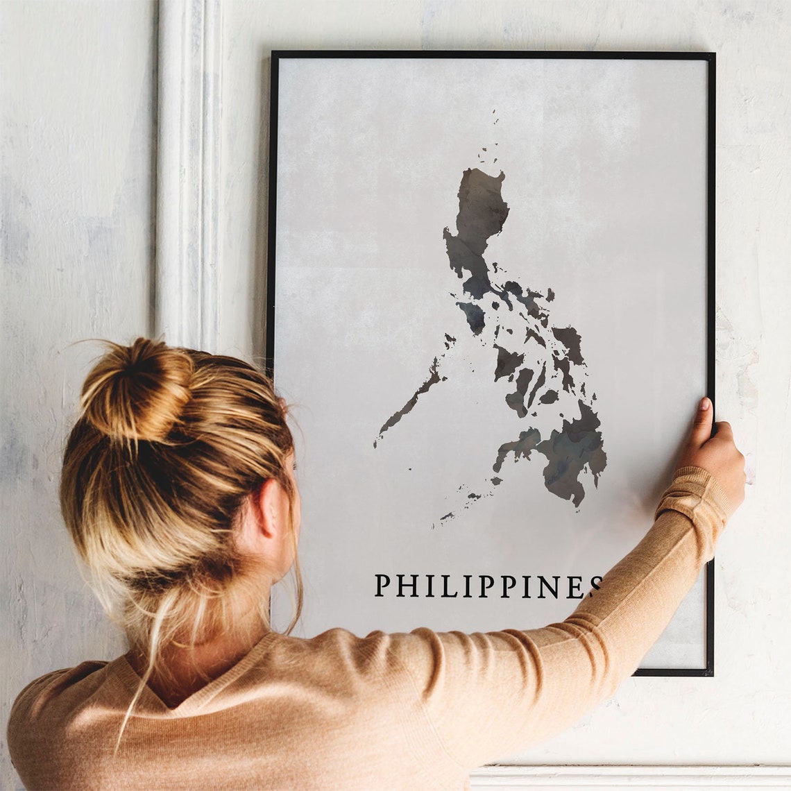 Philippines Watercolor Archipelago Map Minimalist Poster Art - Image 3