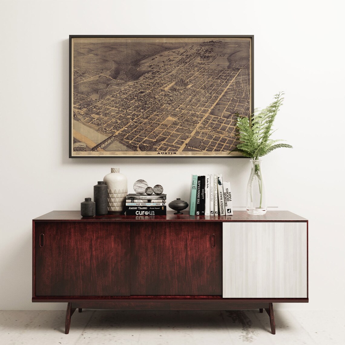 Austin Texas 1887 Vintage Map Print, Home Decor - Image 3