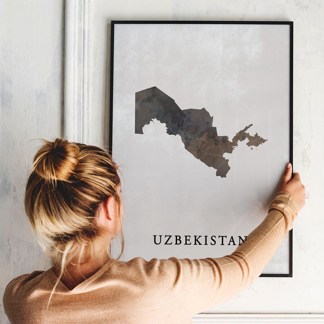 Uzbekistan Vintage Style Map Print, Travel Poster - Image 3