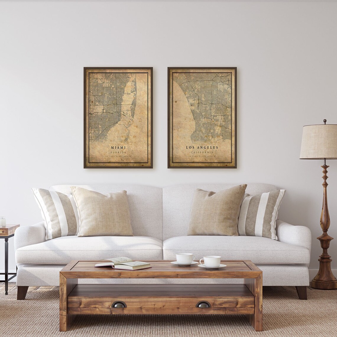 Miami Vintage Map Poster, Antique Rustic Travel Print - Image 4