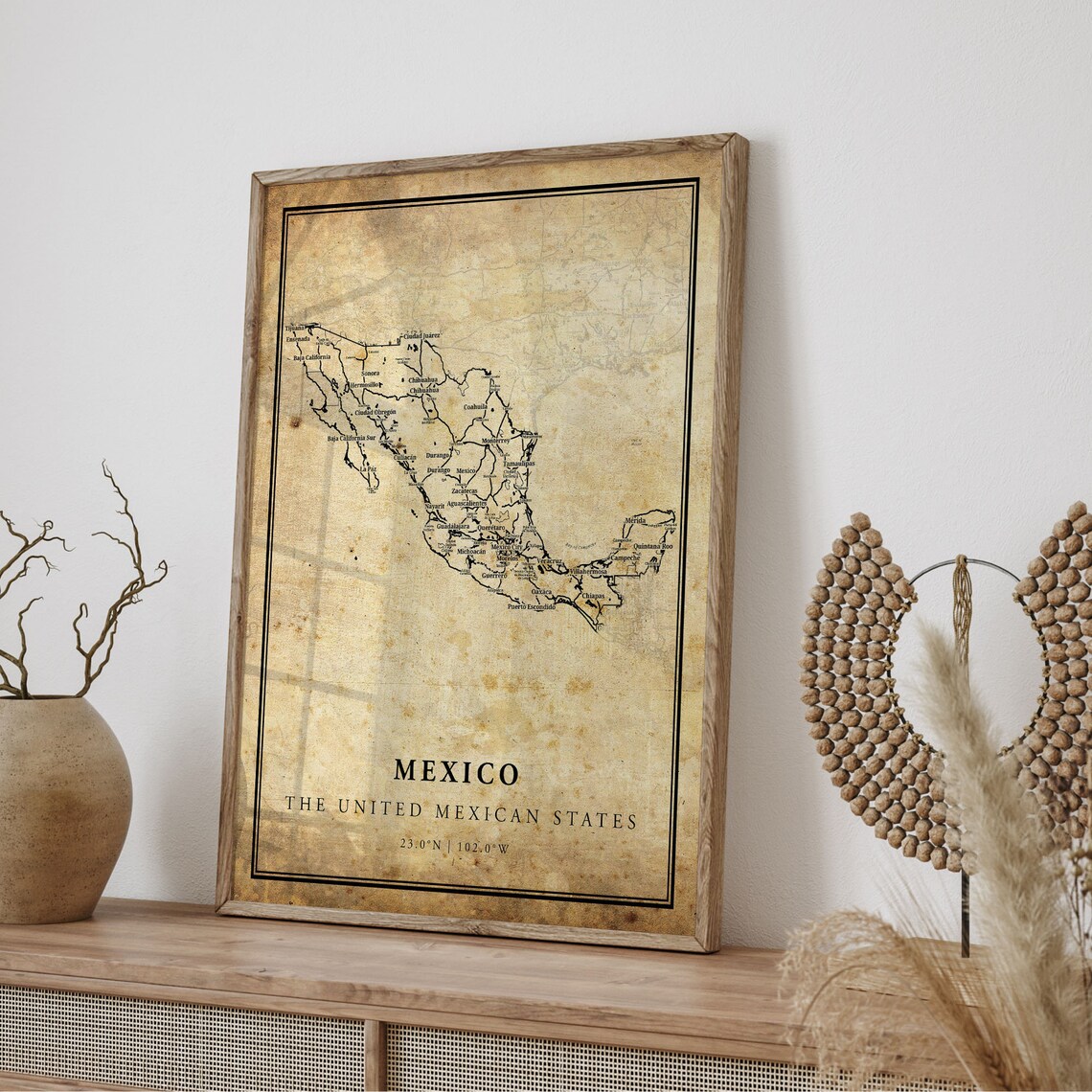 Mexico Vintage Map Poster Print, Country Map - Image 4
