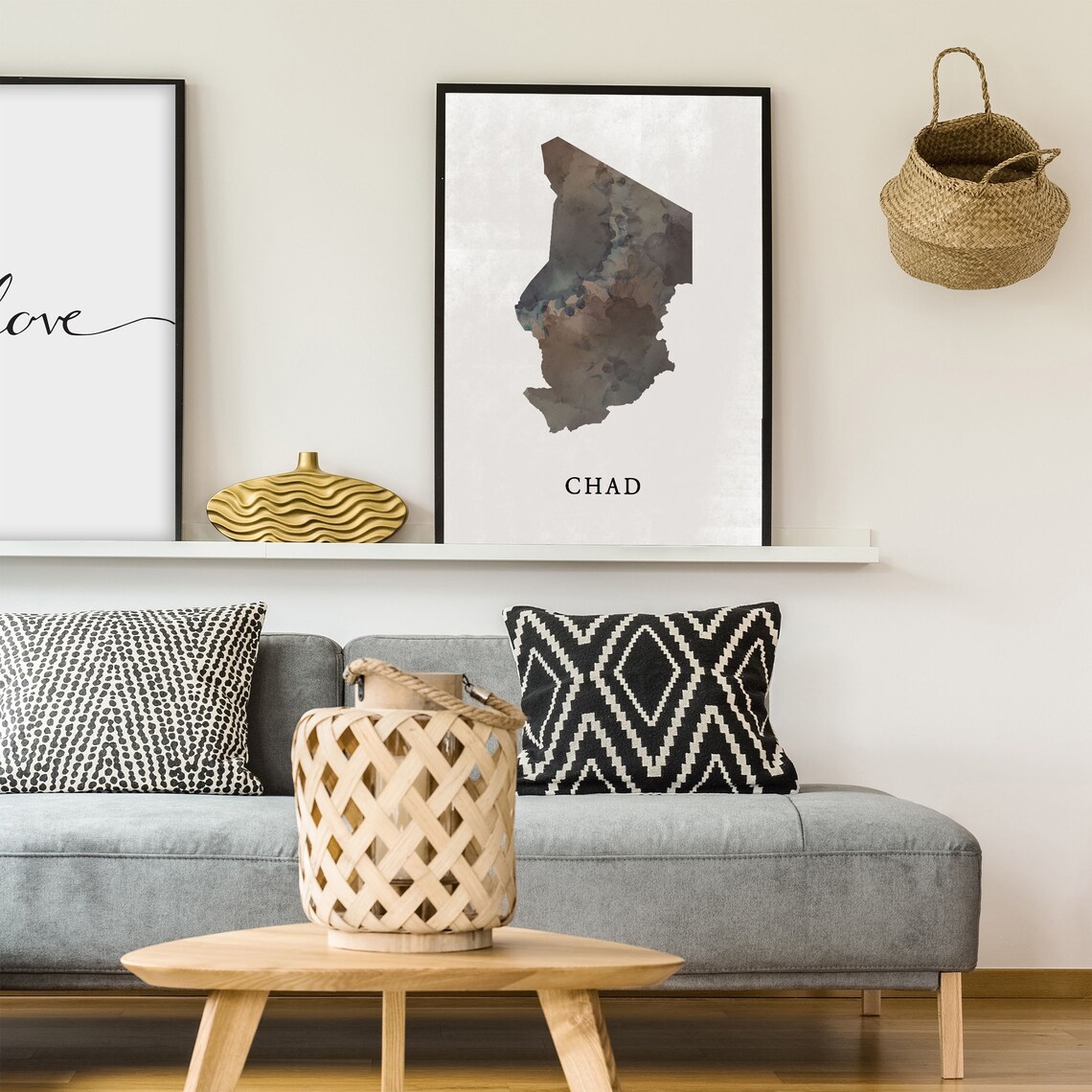 Chad Vintage Style Map Poster, Travel Map Print - Image 4