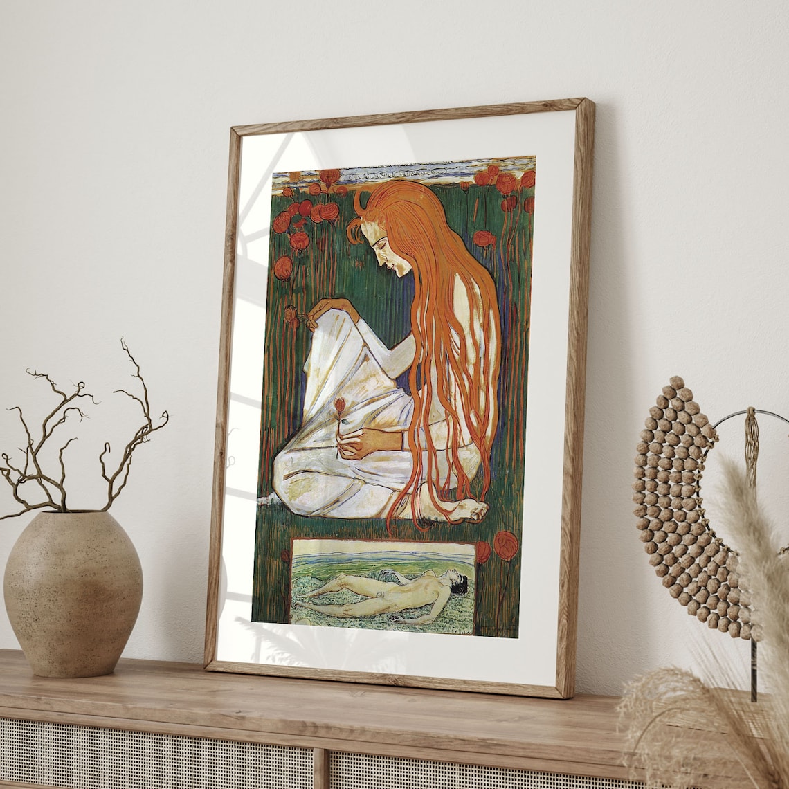 Ferdinand Hodler 1897 The Dream Red Haired Woman Poppies Poster - Image 4