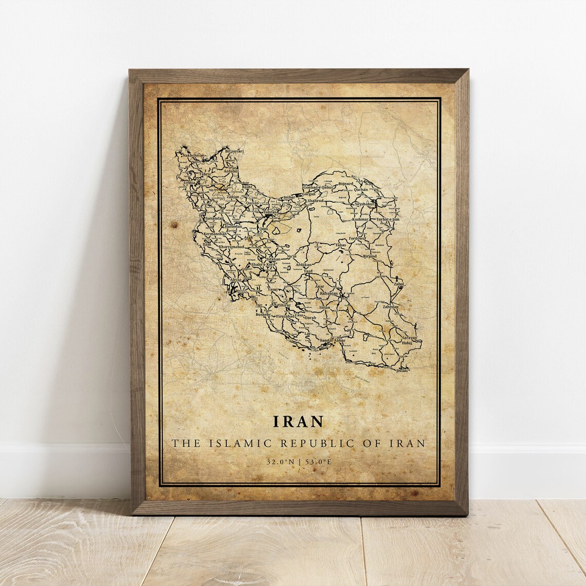 Iran Vintage Map Poster Print, Country Road Map - Image 3