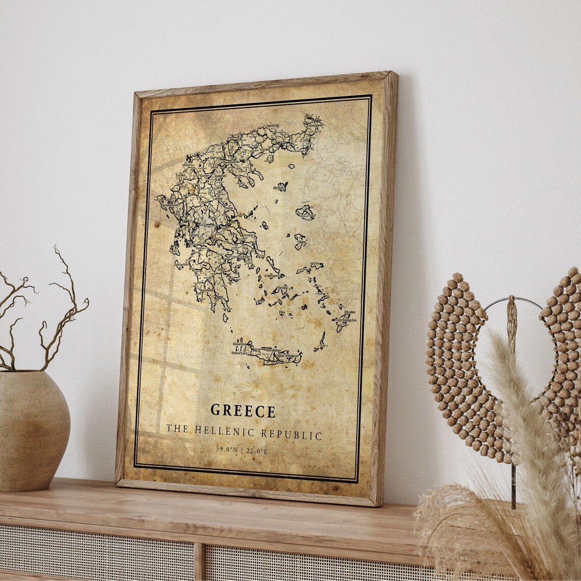 Greece Vintage Map Poster Print, Travel Map - Image 4