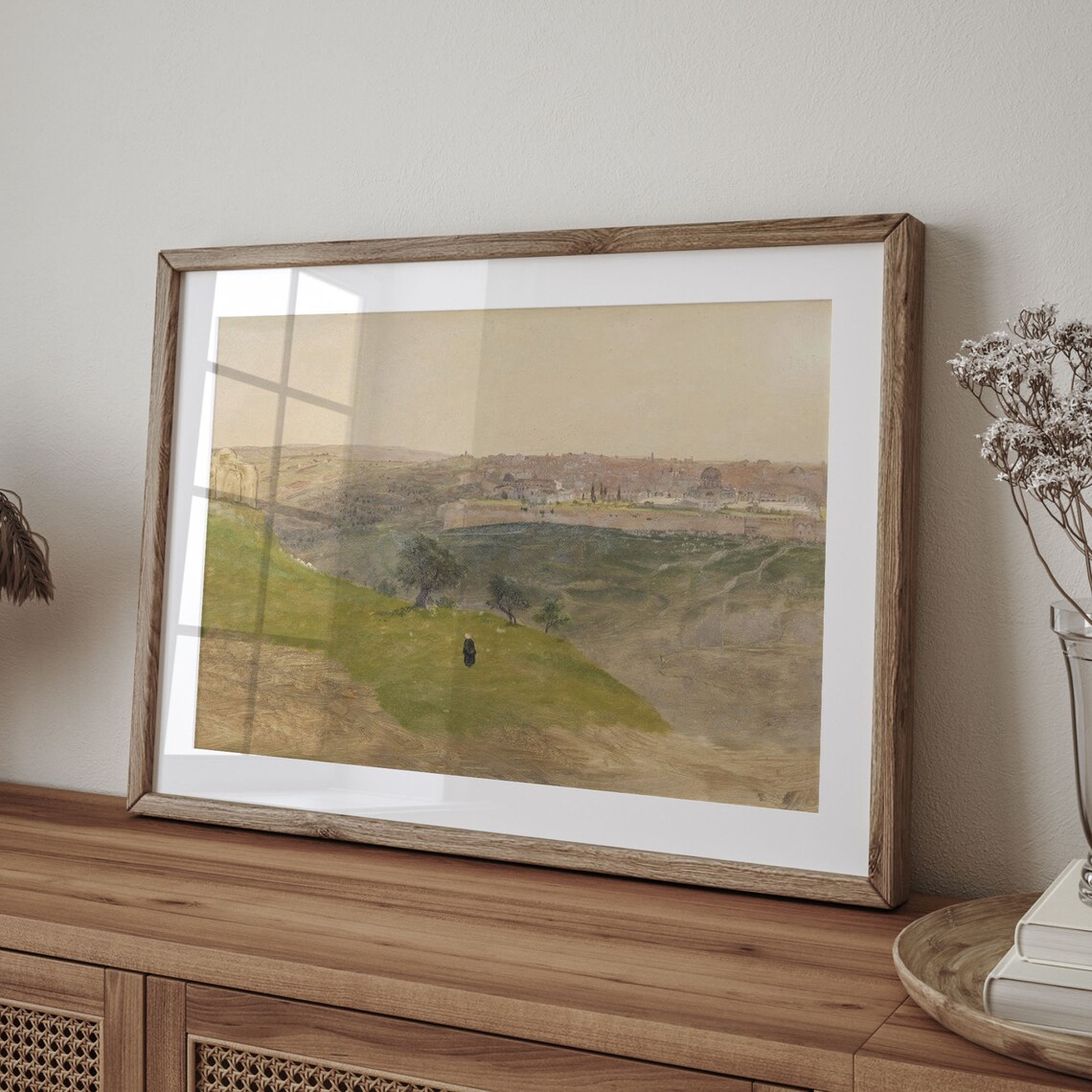 Vintage Jerusalem Landscape Painting, Mount Of Olives - Image 4