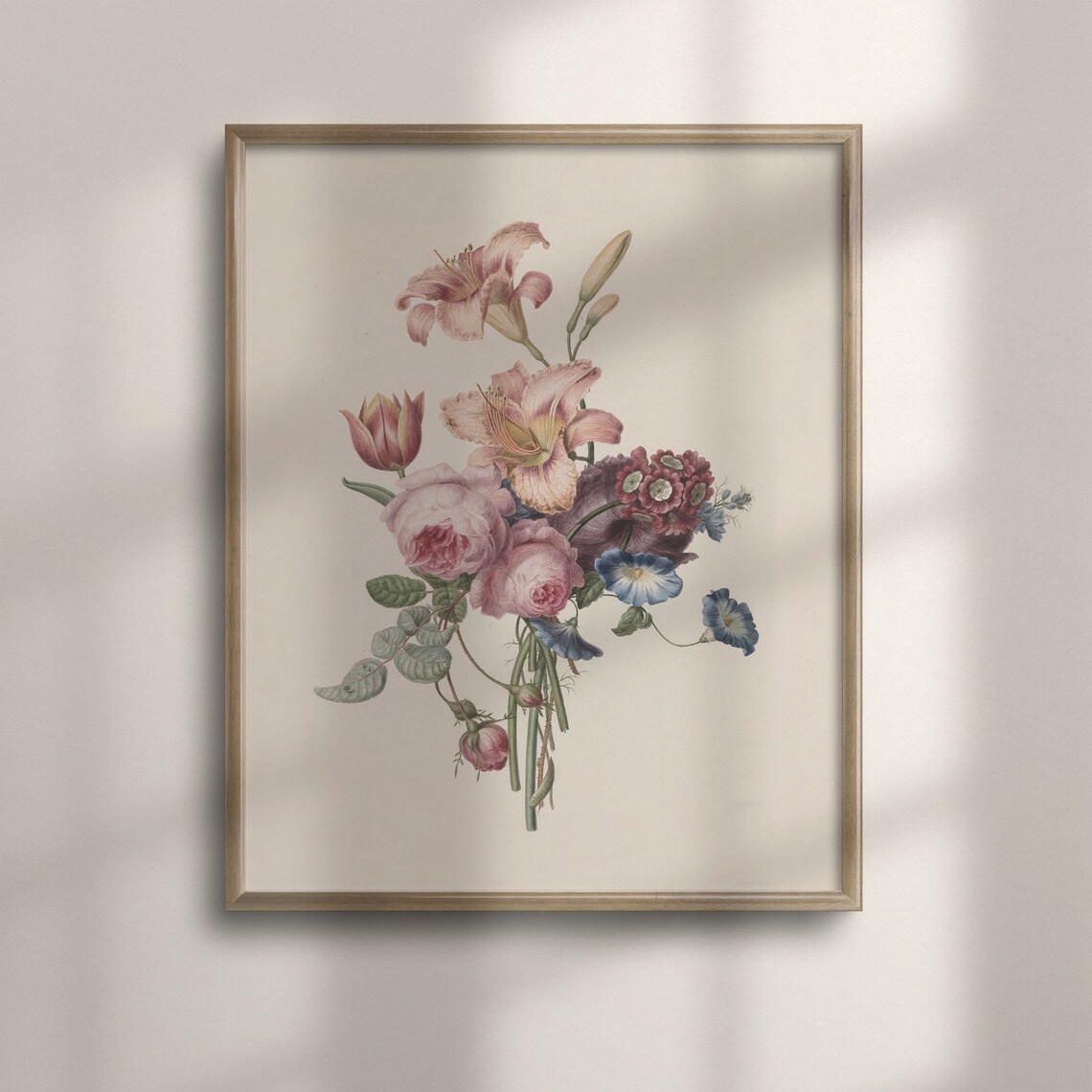 Georgian Floral Botanical Watercolor Art Print