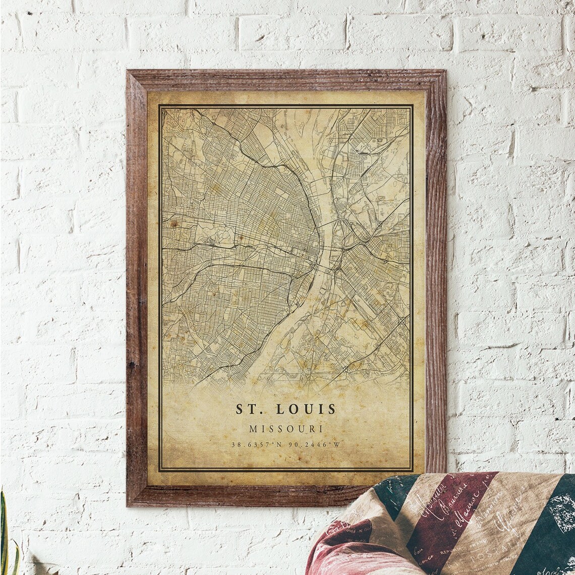 St Louis Vintage Map Poster, Antique Rustic Style - Image 2