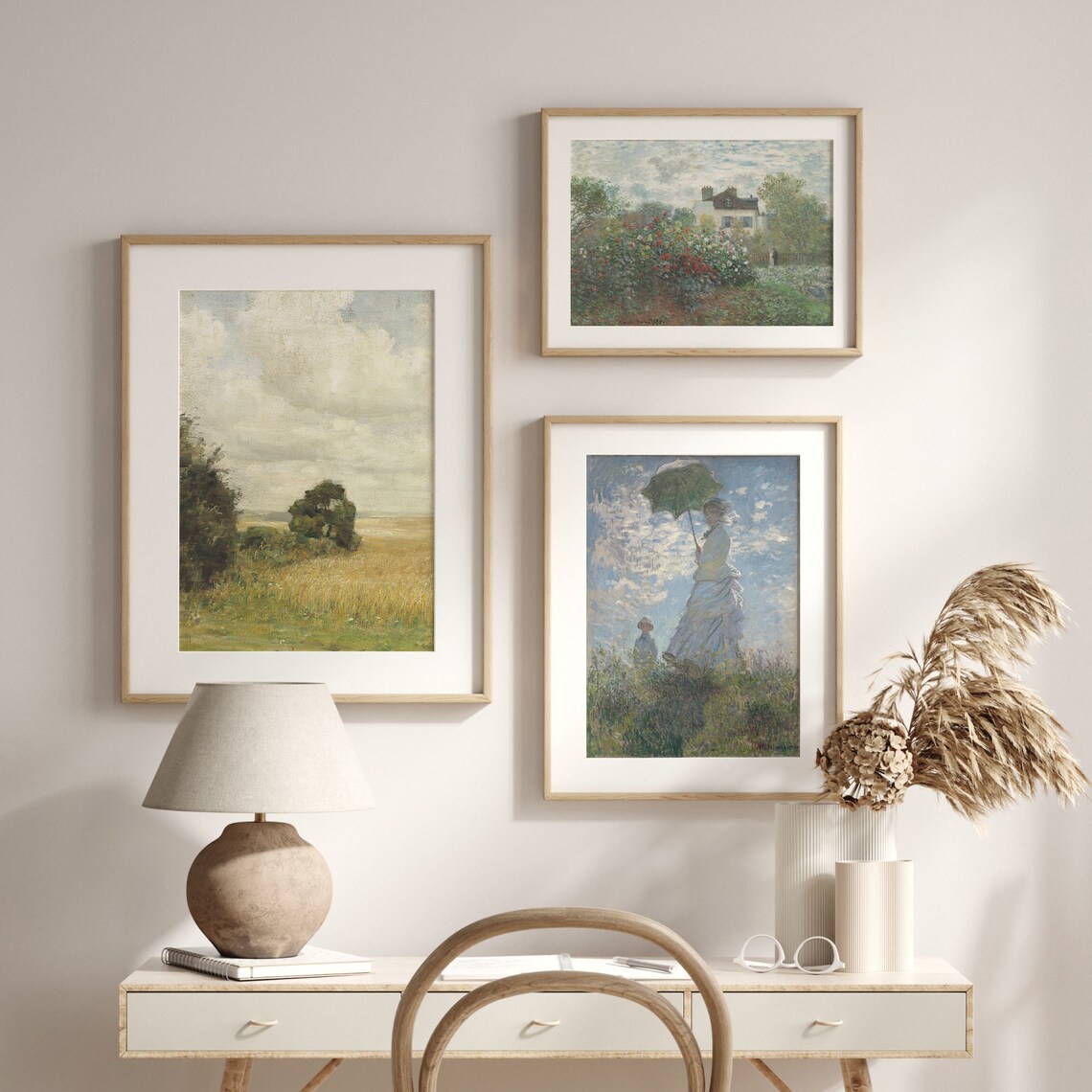 Vintage Golden Wheat Field Painting Countryside Landscape Art Poster - Image 2