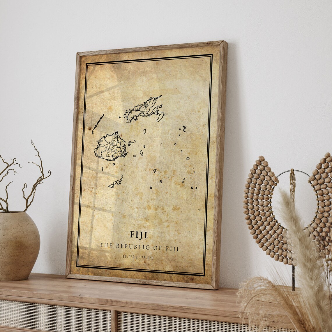 Fiji Vintage Map Poster Print, Country Decor - Image 4