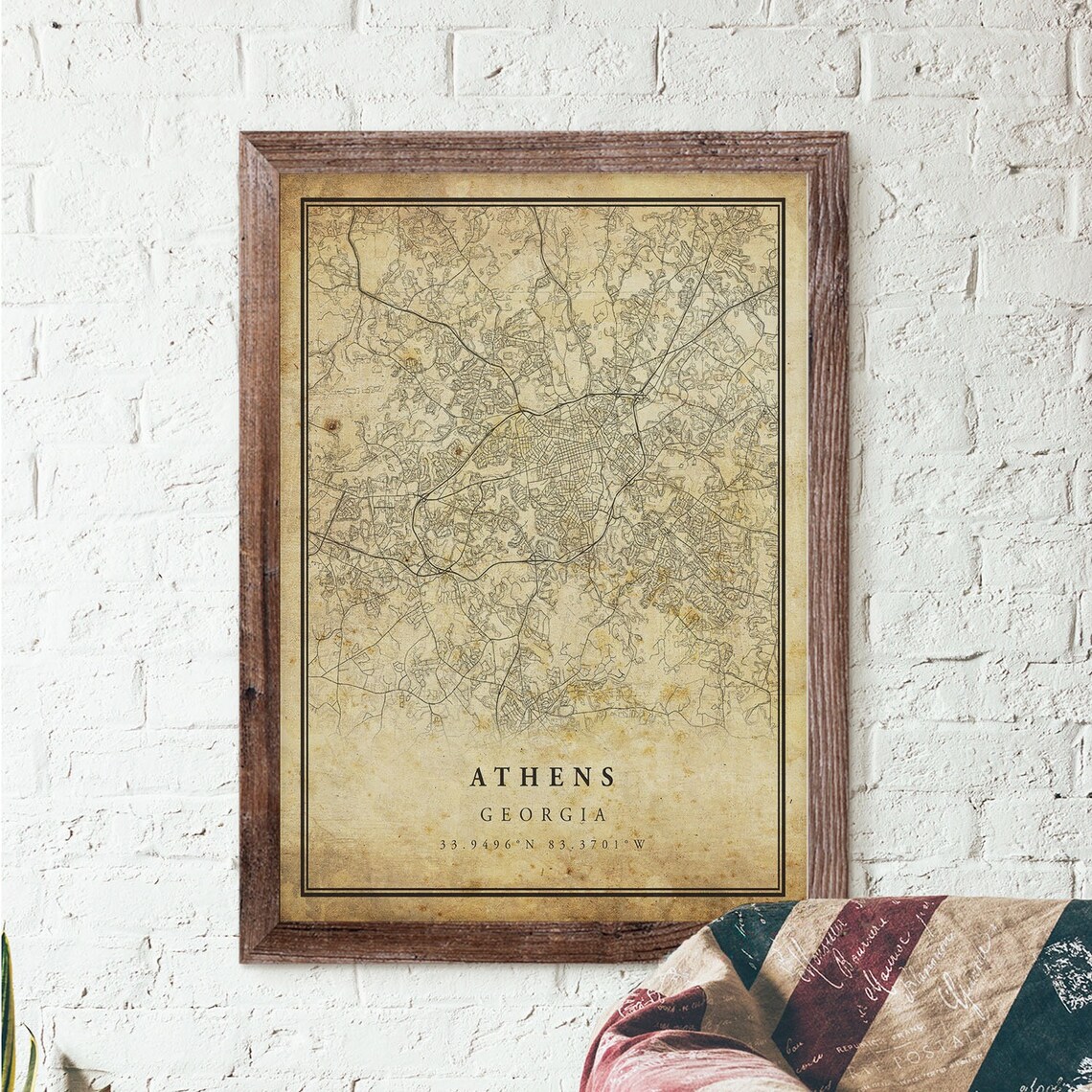 Athens Vintage Map Poster, Antique Rustic Travel Poster - Image 3