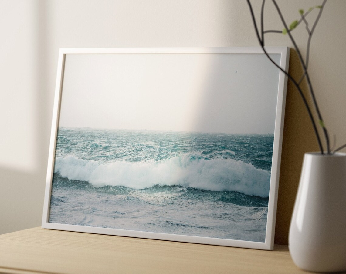 Beach Ocean Wall Art Print, Coastal Decor