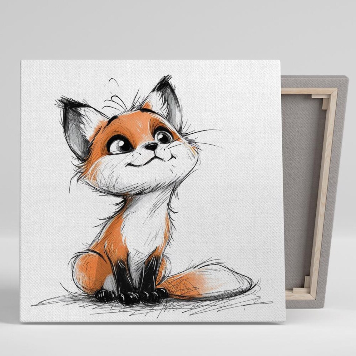 Curious Fox Whimsical Animal Nursery Art Print
