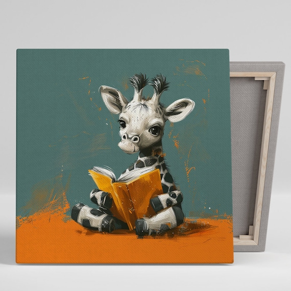 Giraffe Whimsy Art Print, Modern Minimalist Nursery