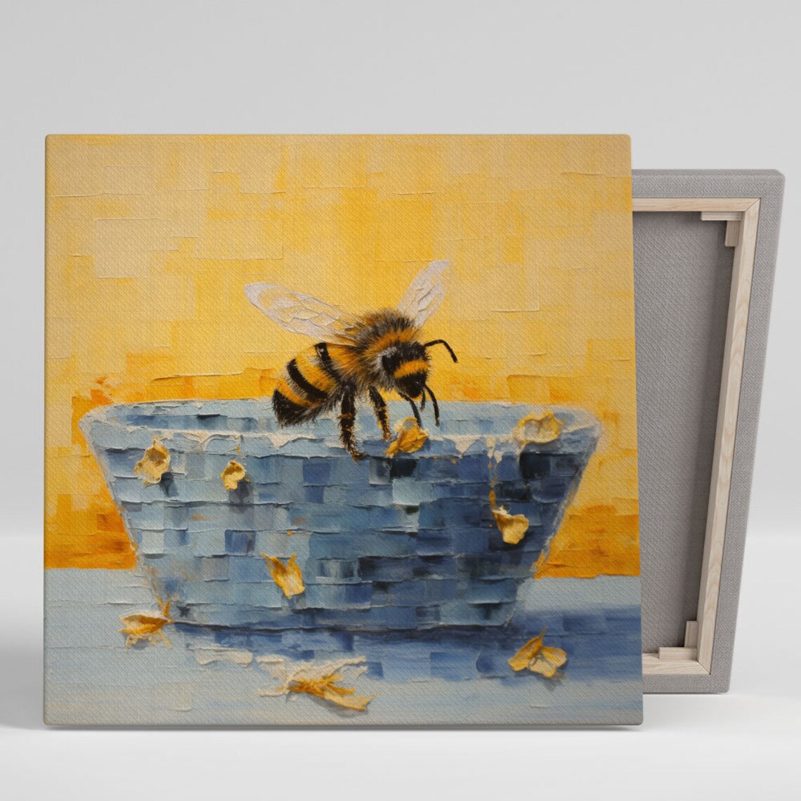 Honey Bee in Bathtub Poster, Bathroom Animal Decor