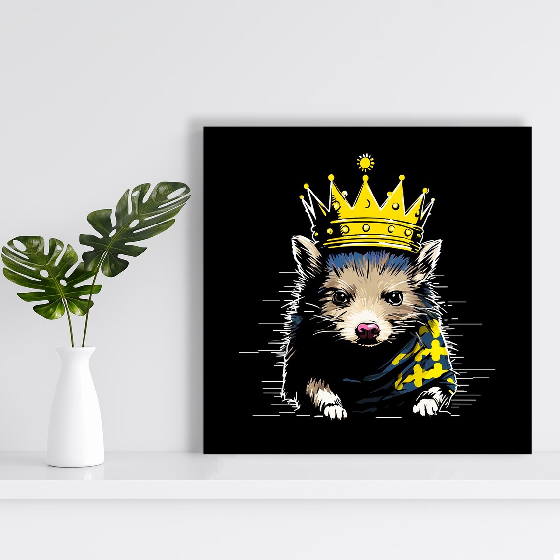 Regal Wild Animal Wearing Golden Crown Royal Portrait Wall Poster - Image 2