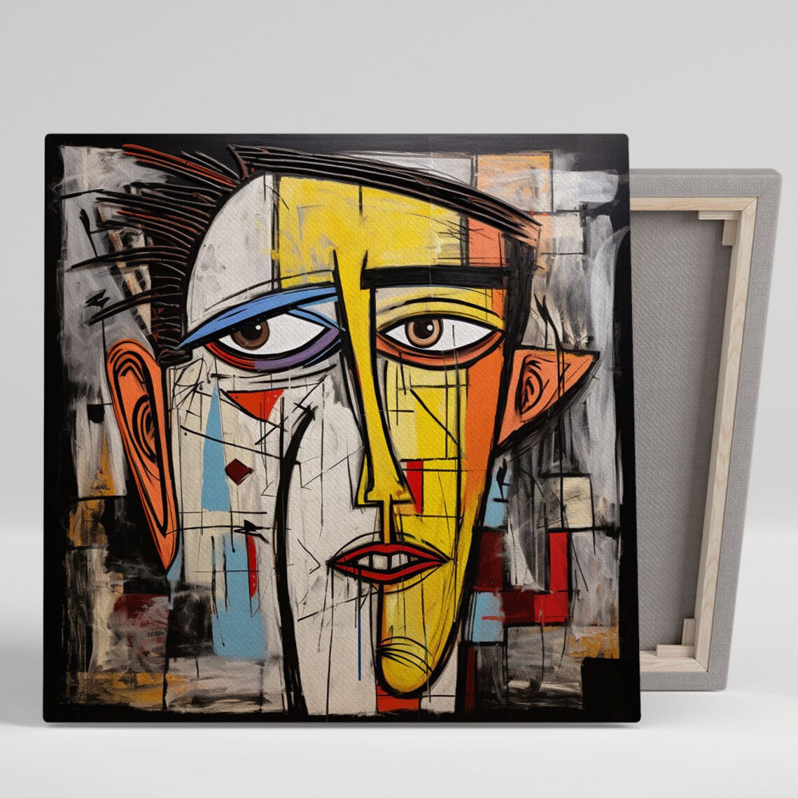 Abstract Face Wall Art, Modern Contemporary Art Print