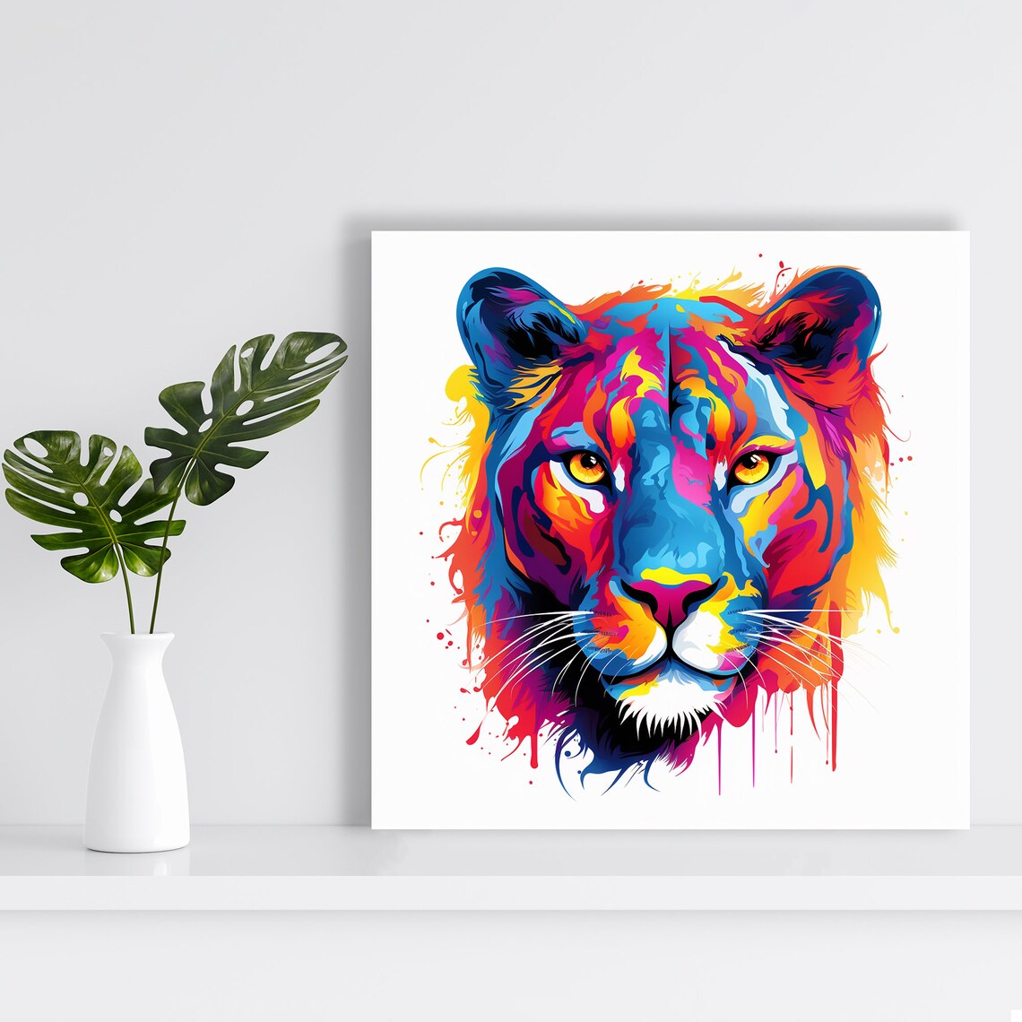 Lion Pop Art Poster Print, Contemporary Wall Decor - Image 2