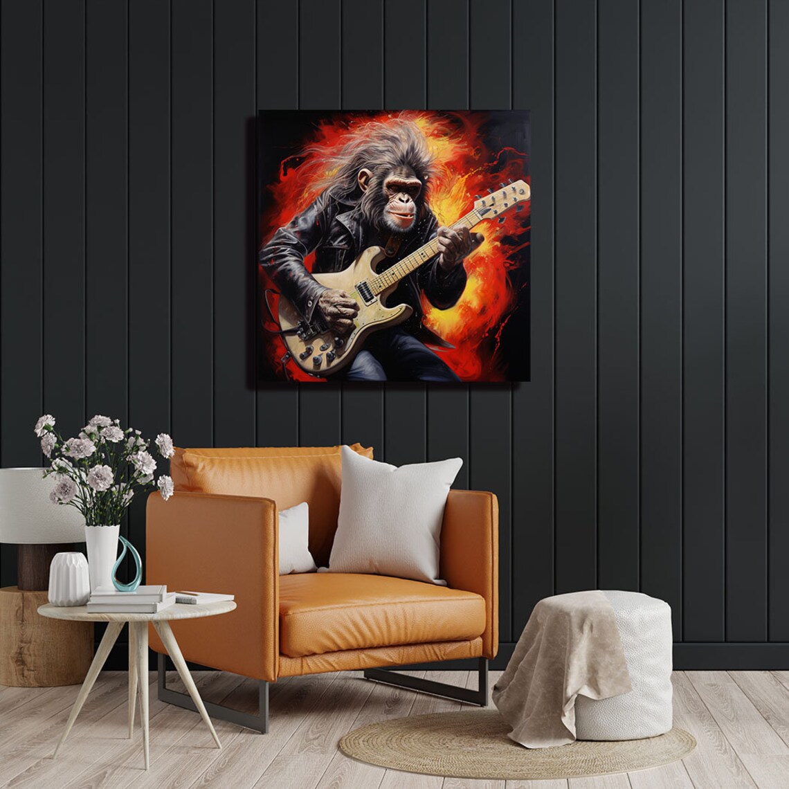 Monkey With Guitar Music Wall Art Poster - Image 3