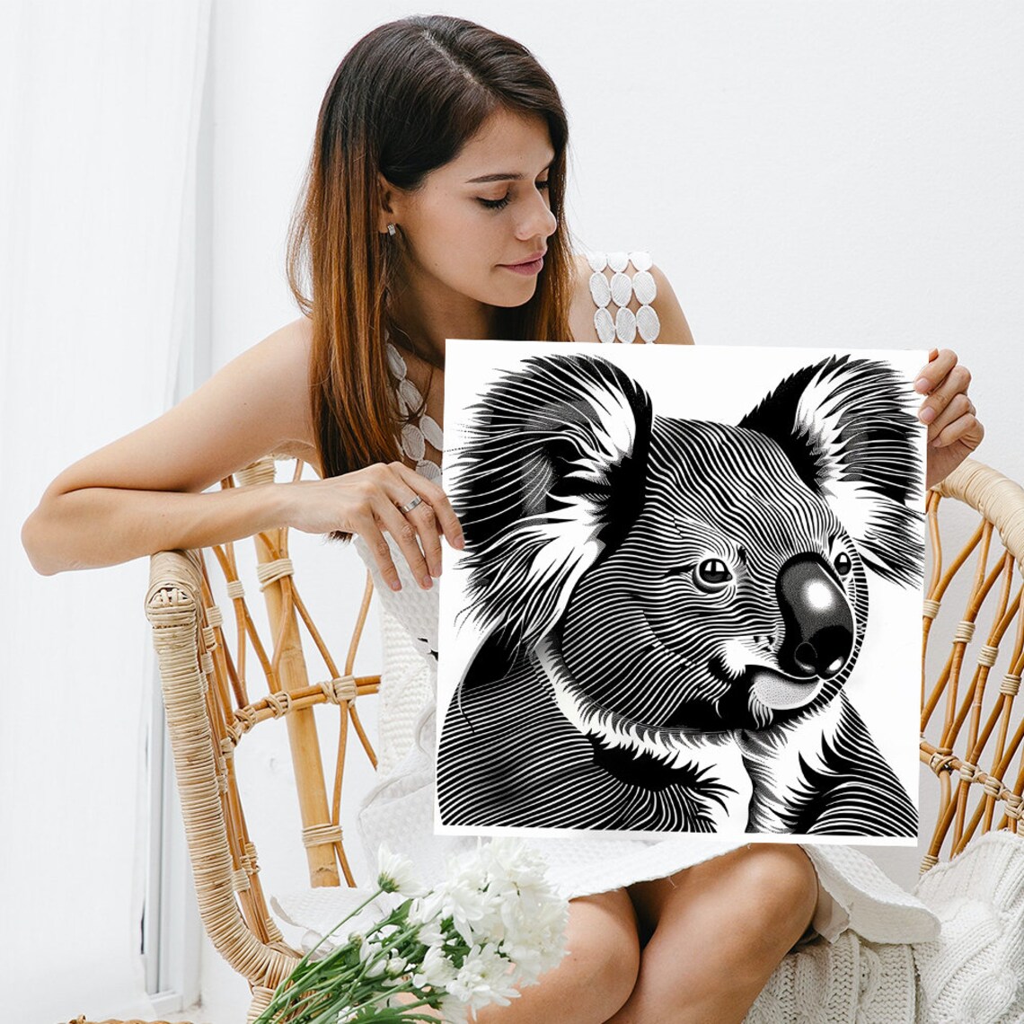 Koala Illusion Poster, Contemporary Minimalist Decor - Image 3