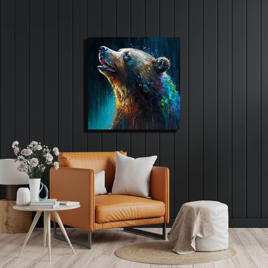 Black Bear Abstract Bear Wall Art Poster Print - Image 4