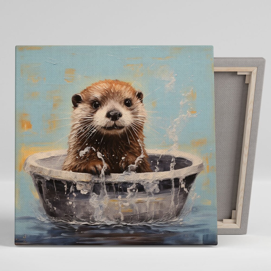 Otter In Bathtub Bathroom Wall Decor Art Print