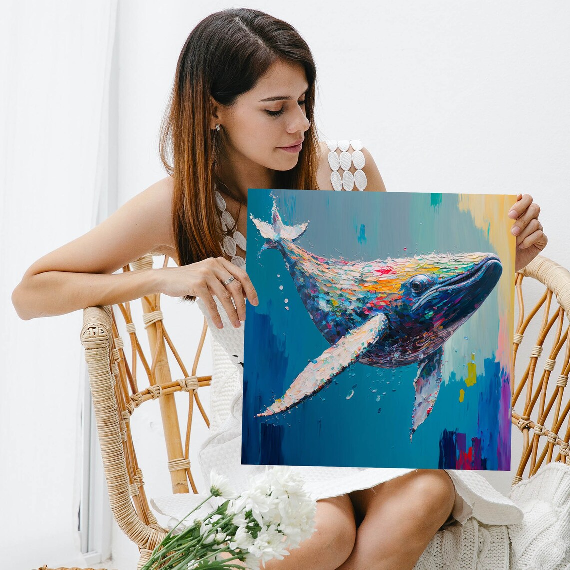 Whale Poster, Modern Ocean Animal Wall Art Print - Image 3