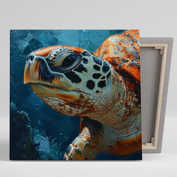 Sea Turtle Art Or Poster Nature Coastal Decor Vibrant Ocean Wall Art Living Room Bathroom Office Bedroom Decor Turtle Decor