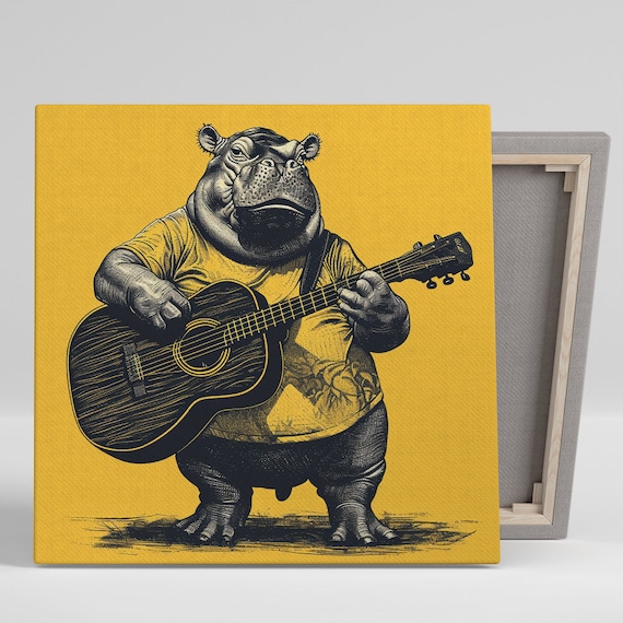 Hippopotamus Whimsical Animal Decor Poster Print