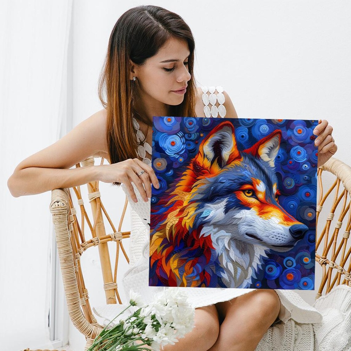 Wolf Surrealism Wall Art Print, Cosmic Brilliance - Image 3