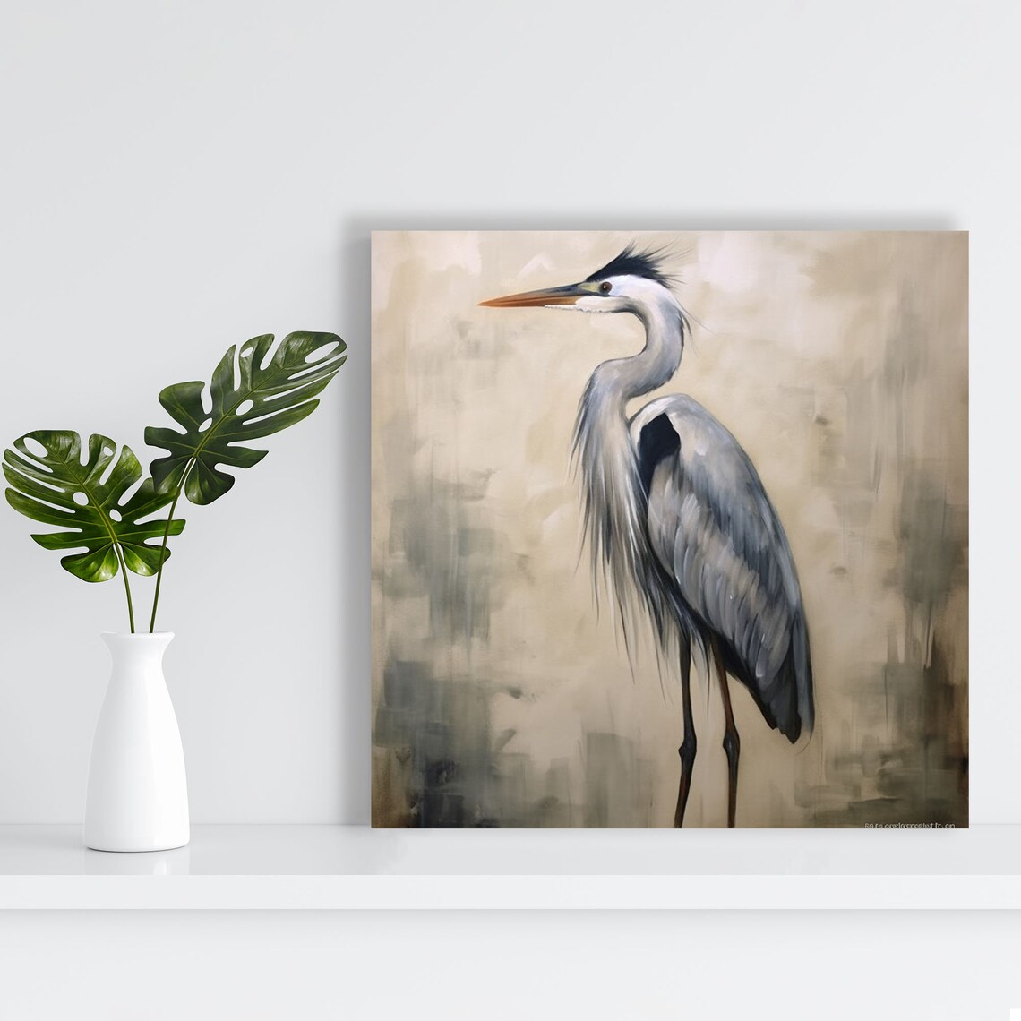 Heron Bird Art Print, Contemporary Wildlife Decor - Image 2