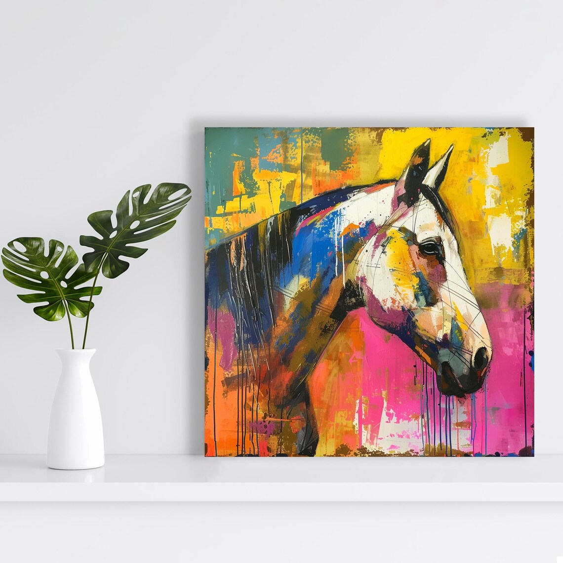 Abstract Horse Contemporary Art Print, Living Room Decor - Image 2