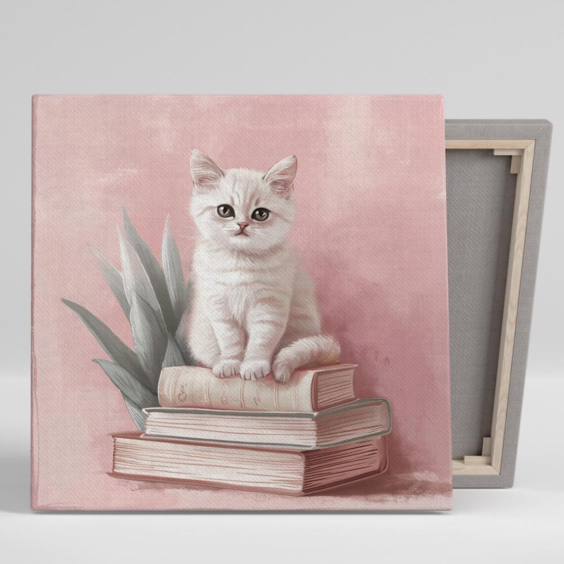 Kitten Art Print, Minimalist Animal Decor for Nursery