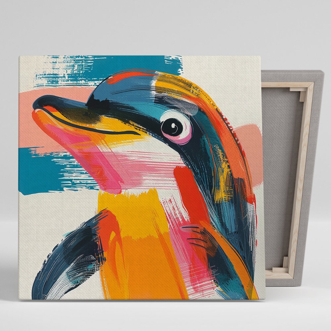 Dolphin Abstraction Art Print, Modern Bohemian