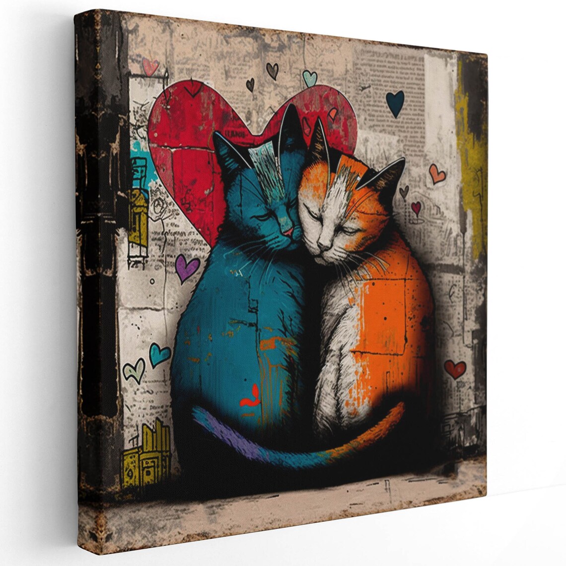 Graffiti Style Cat, Street Art Wall Art Print - Image 2