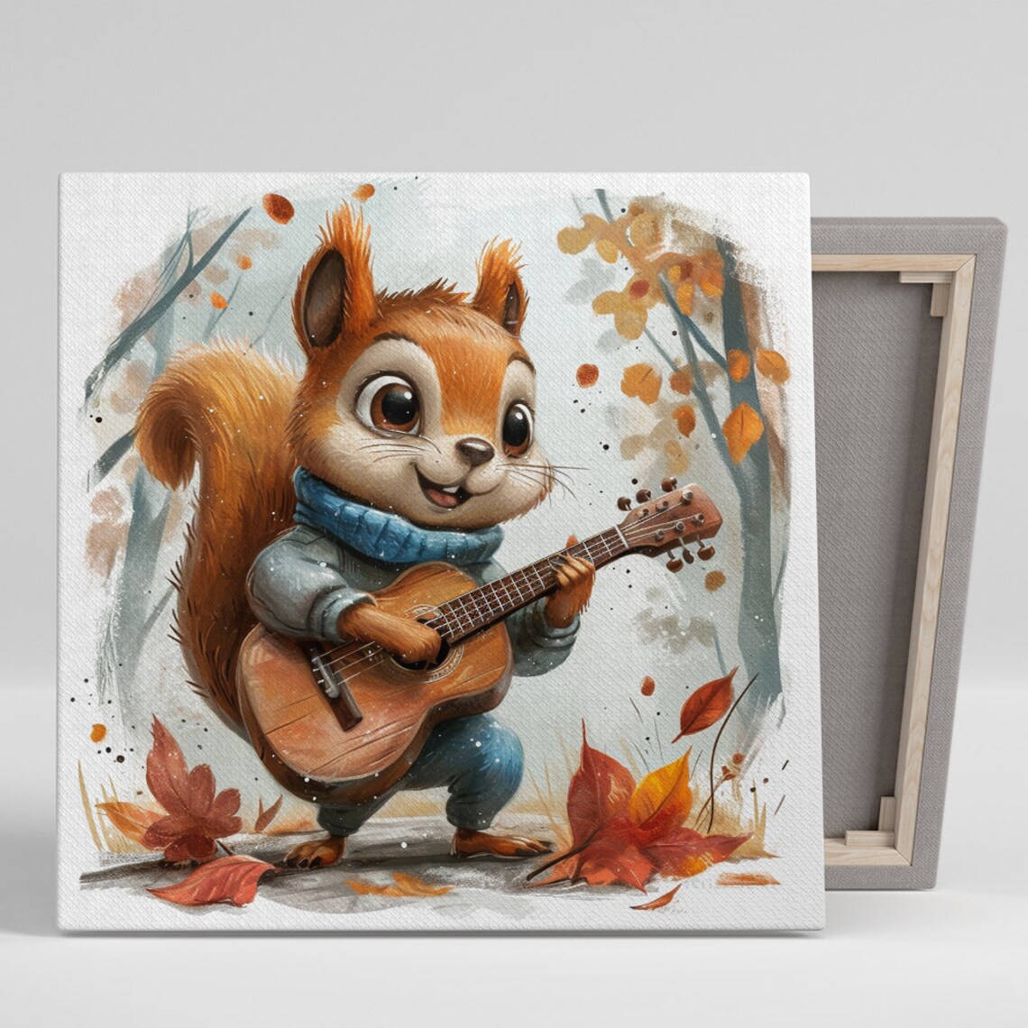 Whimsical Squirrel Wall Art Print, Nature Decor
