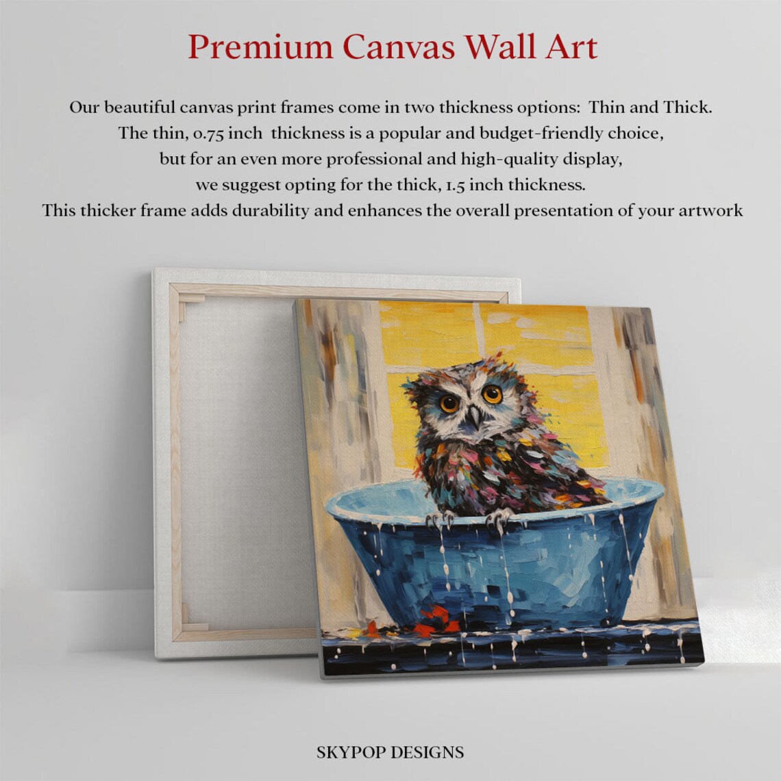 Owl In Bathtub Bathroom Wall Art, Animal Poster - Image 4