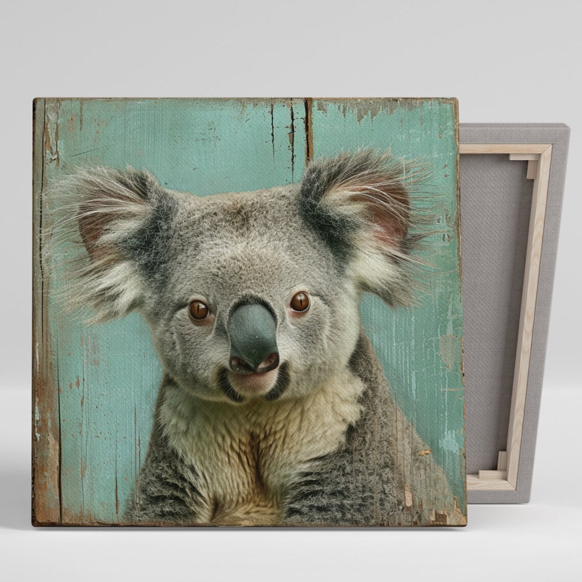 Curious Koala Whimsical Rustic Nursery Art Print