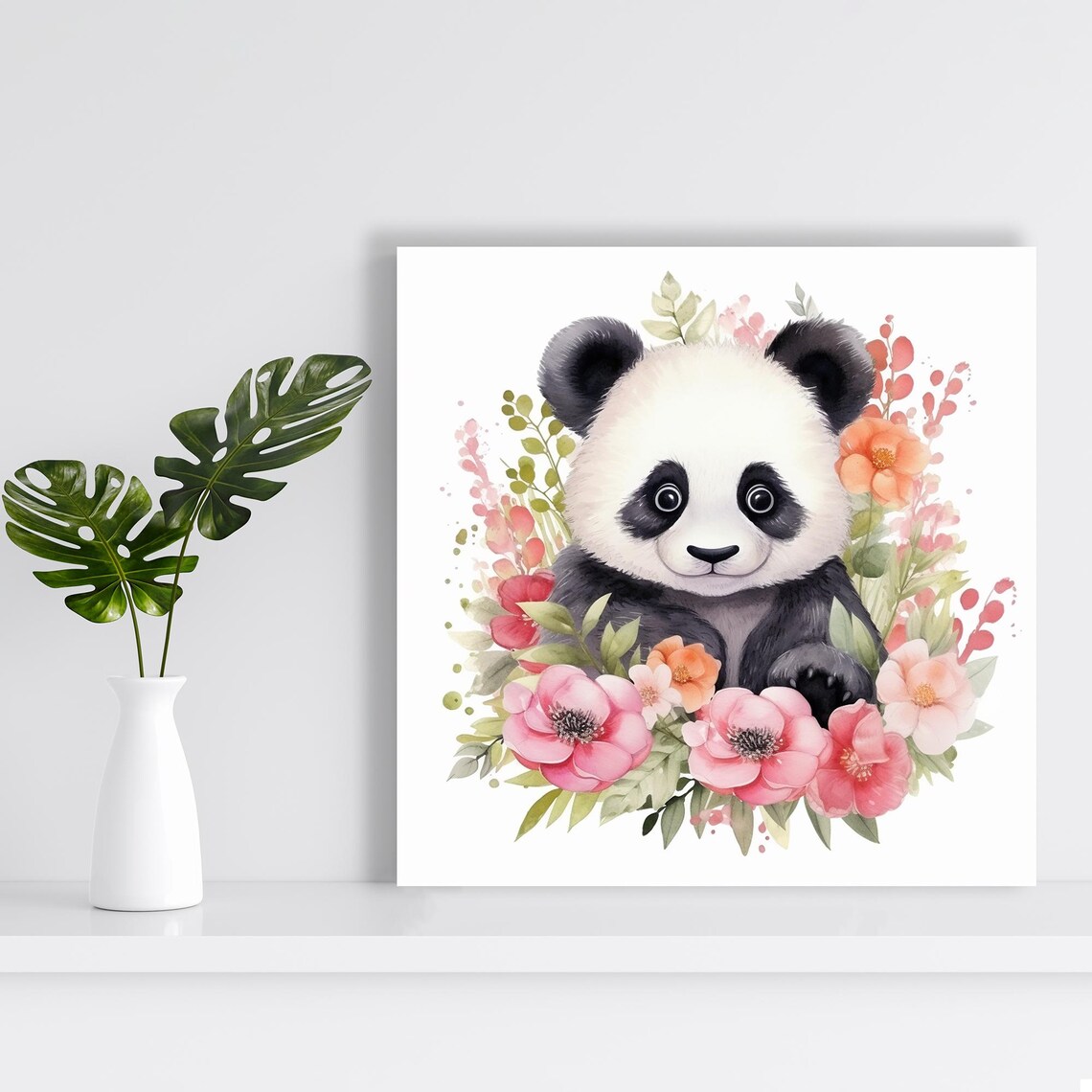Panda Whimsical Minimalist Nursery Decor Art Print - Image 2