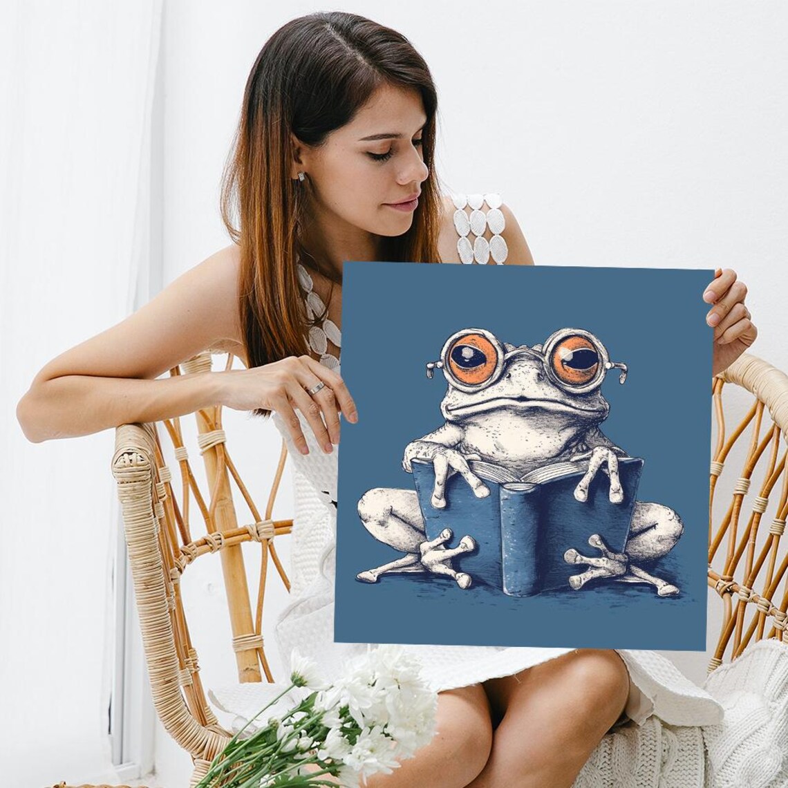 Frog Scholar, Whimsical Animal Contemporary Art Print - Image 3