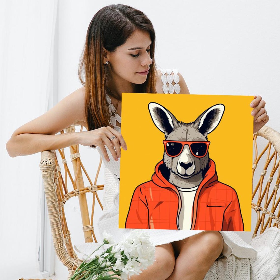 Cool Kangaroo In Sunglasses And Red Jacket Bold Pop Art Poster - Image 3