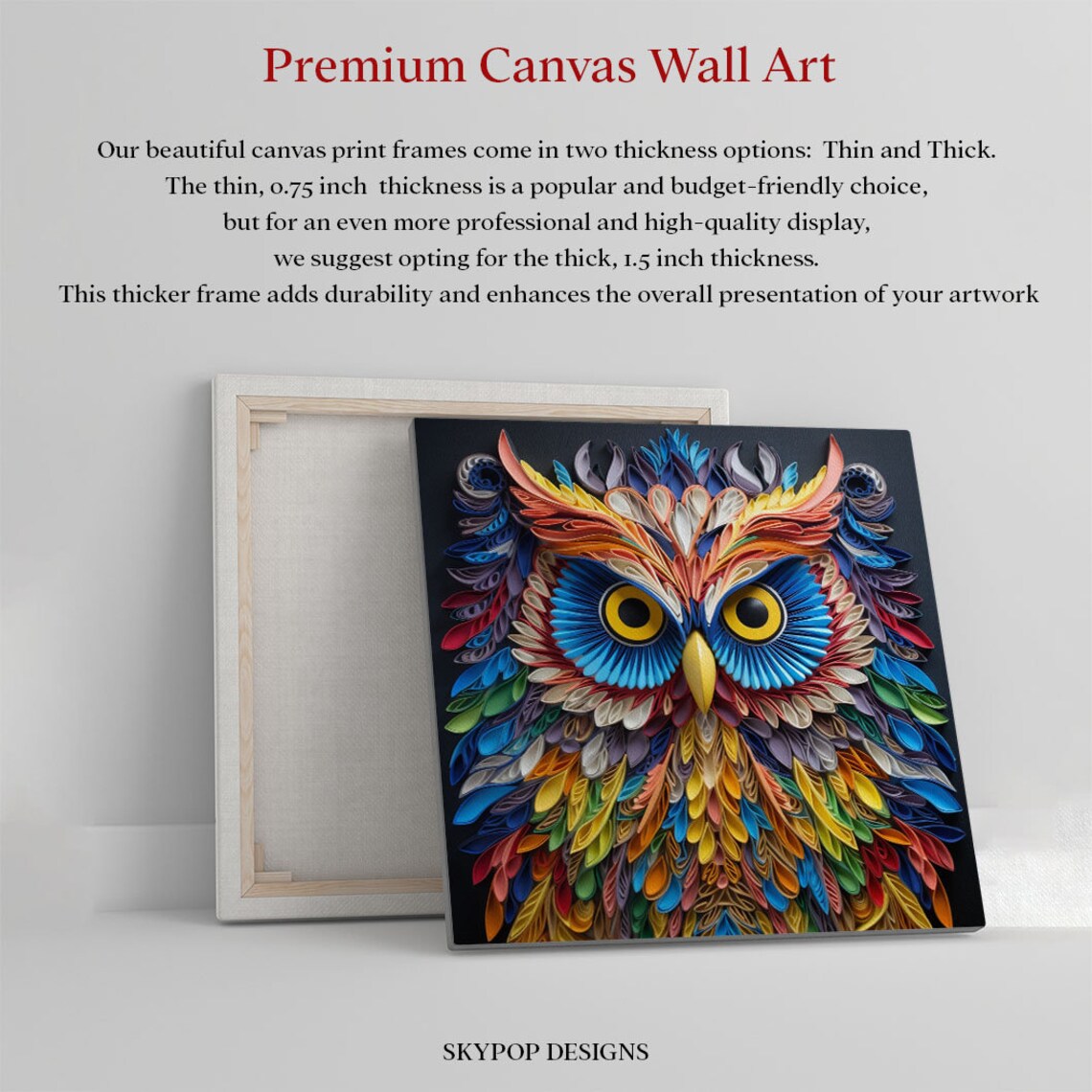 Owl Wall Art Poster Print, Living Room Bird Decor - Image 2