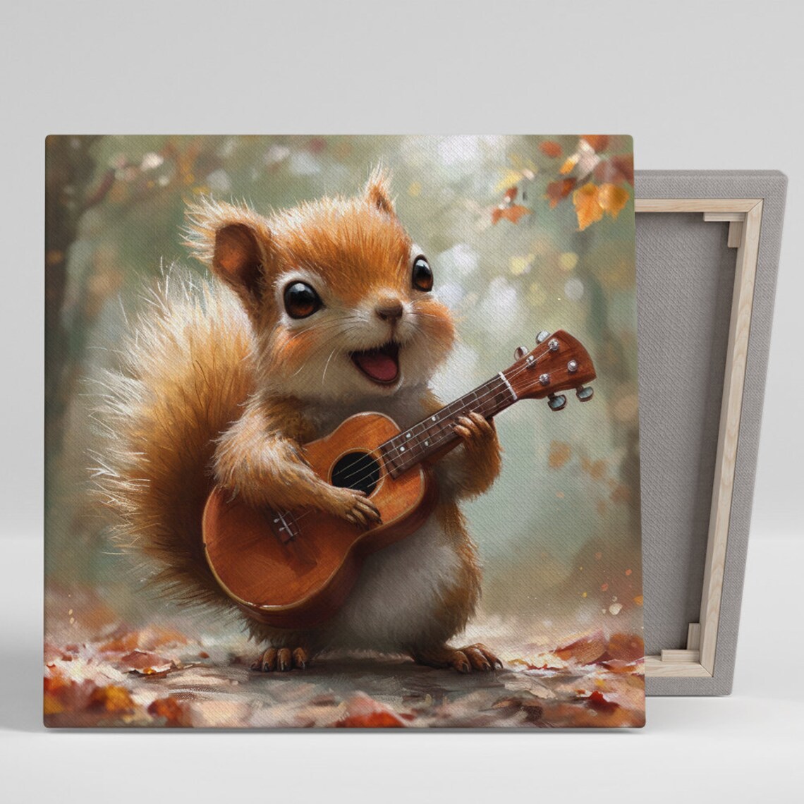 Squirrel Wall Art Poster, Whimsical Nature Decor